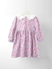 JoJo Maman Bébé Purple Ditsy Floral Smocked Jersey Dress - Image 2 of 4