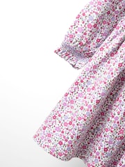 JoJo Maman Bébé Purple Ditsy Floral Smocked Jersey Dress - Image 4 of 4