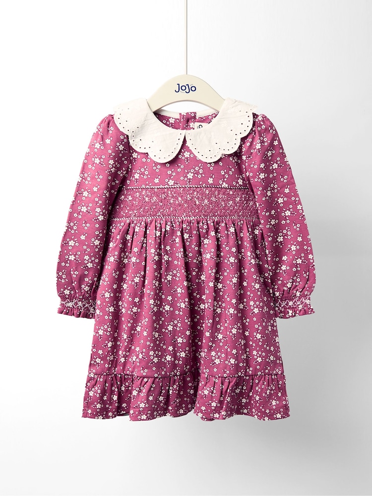 Jojo Maman Bébé Pink Smocked Dress - Image 1 of 4