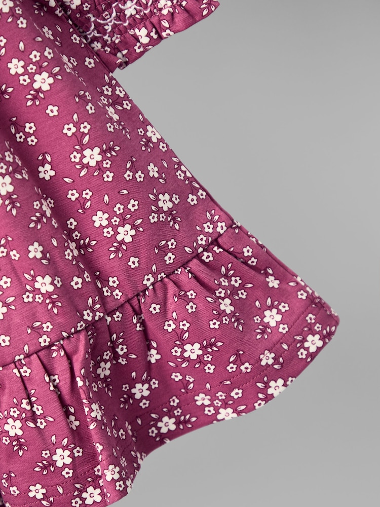 Jojo Maman Bébé Pink Smocked Dress - Image 4 of 4