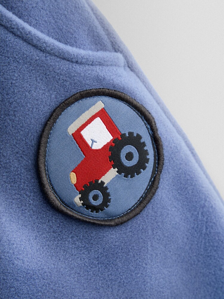 JoJo Maman Bébé Blue Tractor Appliqué Fleece Joggers - Image 4 of 4