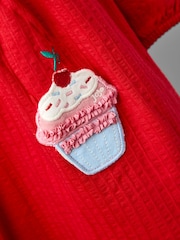 JoJo Maman Bébé Red Oversized Collar Appliqué Dress - Image 4 of 4