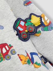 JoJo Maman Bébé Navy Blue Construction Colour Block Appliqué Reversible Hoodie - Image 8 of 9