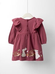 JoJo Maman Bébé Purple Pretty Appliqué Frill Dress - Image 2 of 4