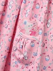 JoJo Maman Bébé Pink Mouse Tea Party Button Front Frill Collar Dress - Image 4 of 4