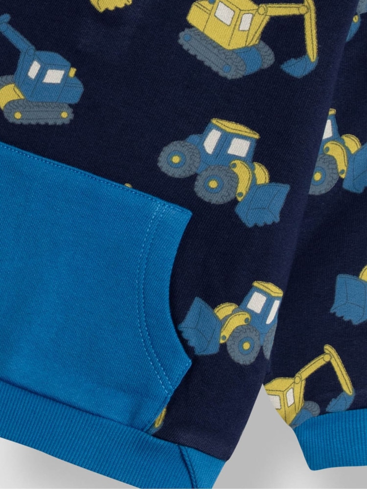 JoJo Maman Bébé Navy Blue Digger Printed Sweatshirt - Image 3 of 3 JoJo Maman Bébé Navy Blue Digger Printed Sweatshirt - Image 3 of 3