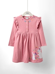 Jojo Maman Bébé Pink Frill Dress - Image 1 of 4