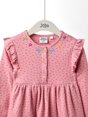 Jojo Maman Bébé Pink Frill Dress - Image 3 of 4