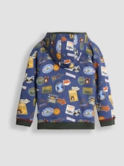 JoJo Maman Bébé Navy Cub Club Colour Block Appliqué Reversible Hoodie - Image 3 of 9