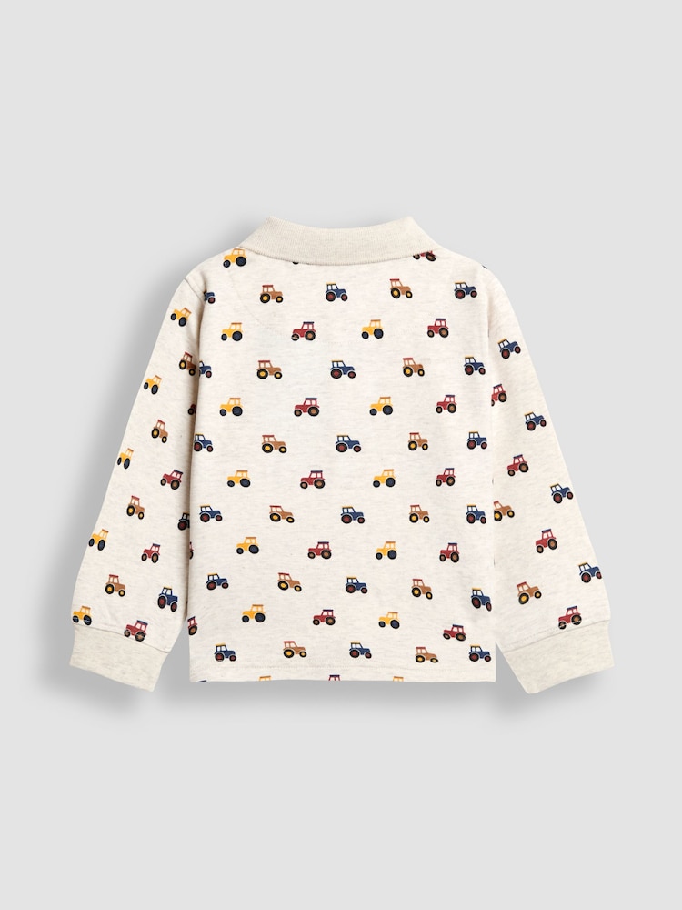 JoJo Maman Bébé Natural Printed Polo Shirt - Image 2 of 3