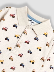 JoJo Maman Bébé Natural Printed Polo Shirt - Image 3 of 3
