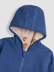 JoJo Maman Bébé Sky Blue Appliqué Reversible Hoodie - Image 6 of 8