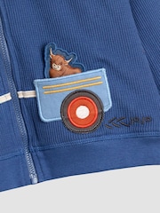 JoJo Maman Bébé Sky Blue Appliqué Reversible Hoodie - Image 8 of 8