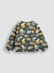 JoJo Maman Bébé Khaki Green Adventure Badge Printed Sweatshirt - Image 2 of 3