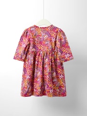وردي - JoJo Maman Bébé Button Front Printed Pet In Pocket Dress - صورة 2 من 3