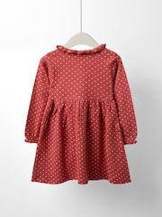 JoJo Maman Bébé Orange Frill Collar Appliqué Dress - Image 2 of 4