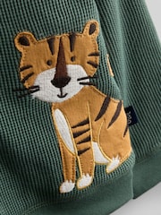 JoJo Maman Bébé Khaki Green Safari Appliqué Reversible Hoodie - Image 8 of 12