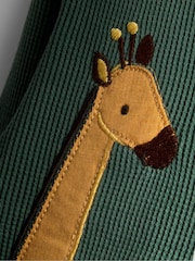 JoJo Maman Bébé Khaki Green Safari Appliqué Reversible Hoodie - Image 9 of 12
