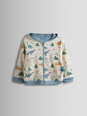 أزرق فاتح - سترة هودي ذات وجهين بأبليك من Jojo Maman Bébé - صورة 4 من 9