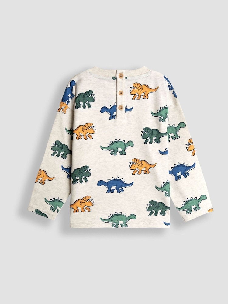 JoJo Maman Bébé Natural Dino Reversible Printed Top - Image 5 of 5 JoJo Maman Bébé Natural Dino Reversible Printed Top - Image 5 of 5