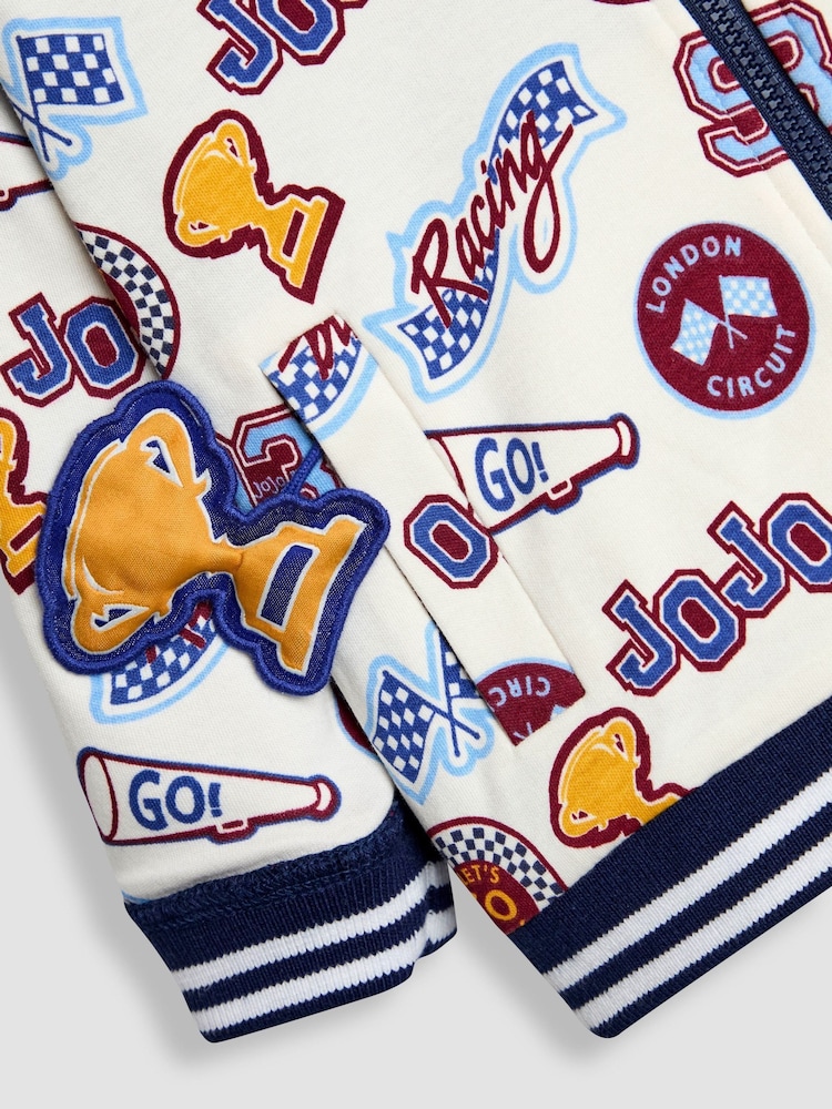 JoJo Maman Bébé Navy Varsity Colour Block Appliqué Reversible Hoodie - Image 11 of 11 JoJo Maman Bébé Navy Varsity Colour Block Appliqué Reversible Hoodie - Image 11 of 11