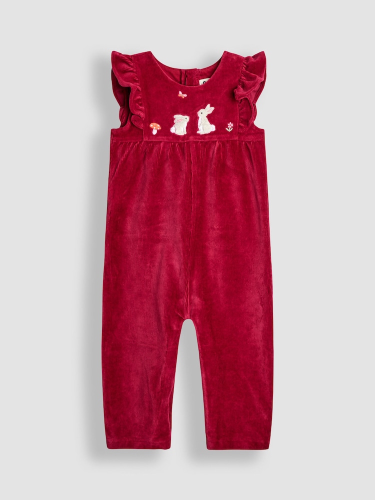 JoJo Maman Bébé Purple Light Appliqué Velour Dungarees & Top Set - Image 2 of 6