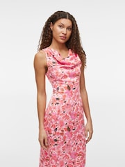 VILA Floral Printed Satin Cowl Neck Maxi Dress - Image 3 of 5