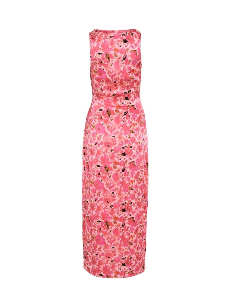 VILA Floral Printed Satin Cowl Neck Maxi Dress - Image 5 of 5