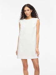 VILA White Short Bow Back Detail Shift Dress - Image 1 of 2