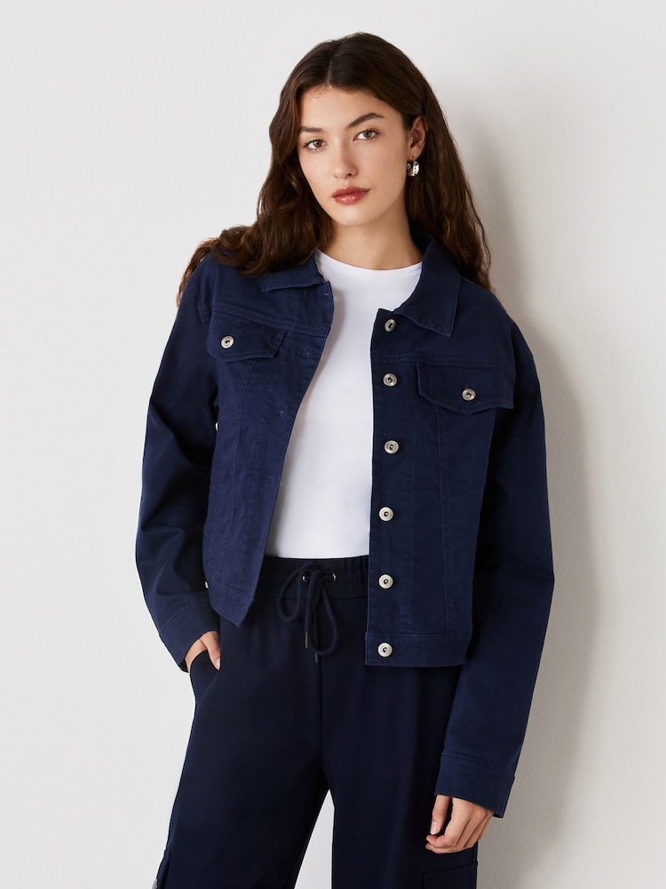Finery Blue Isobel Navy Denim Jacket - Image 1 of 4 Finery Blue Isobel Navy Denim Jacket - Image 1 of 4