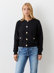 Finery Saskia Black Button Up Cotton Cardigan - Slika 1 iz 4