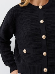 Finery Saskia Black Button Up Cotton Cardigan - Slika 4 iz 4