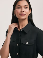 Finery Black Lily Denim Midi Dress - Image 2 of 4