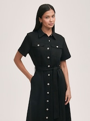 Finery Black Lily Denim Midi Dress - Image 4 of 4