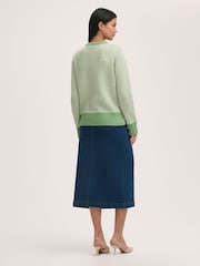Finery Green Stella Cotton Rich Stripped Jumper - Image 2 of 4