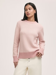 Finery Pink Stella Cotton Rich Stripped Jumper - Image 4 of 4