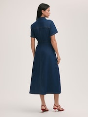 Finery Lily Mid Wash Denim Midi Dress - Image 4 of 4