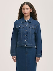 Finery Blue Caroline Mid Wash Denim Jacket - Image 1 of 4