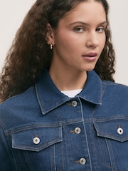 Finery Blue Caroline Mid Wash Denim Jacket - Image 3 of 4