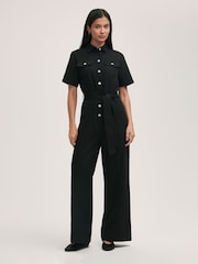 Finery Alice Black Denim Jumpsuit - Imagen 1 de 4