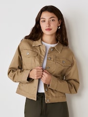 Finery Isobel Mocha Denim Jacket - Image 2 of 4