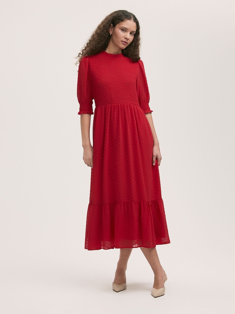 Finery Amelia Dobby Georgette Midi Tea Dress - Bild 1 von 4 Finery Amelia Dobby Georgette Midi Tea Dress - Bild 1 von 4