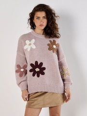 Apricot Pink Embroidered Daisies Jumper - Image 3 of 3