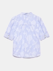 Mint Velvet Blue Striped Floral 100% Cotton Blouse - Image 8 of 8