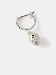 Mint Velvet Silver Tone Strawberry Hoop Earrings - Image 3 of 5