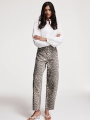 Mint Velvet Leopard Leopard Print Tapered Jeans - Image 3 of 8