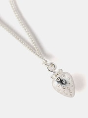 Mint Velvet Silver Tone Strawberry Charm Necklace - Image 3 of 5
