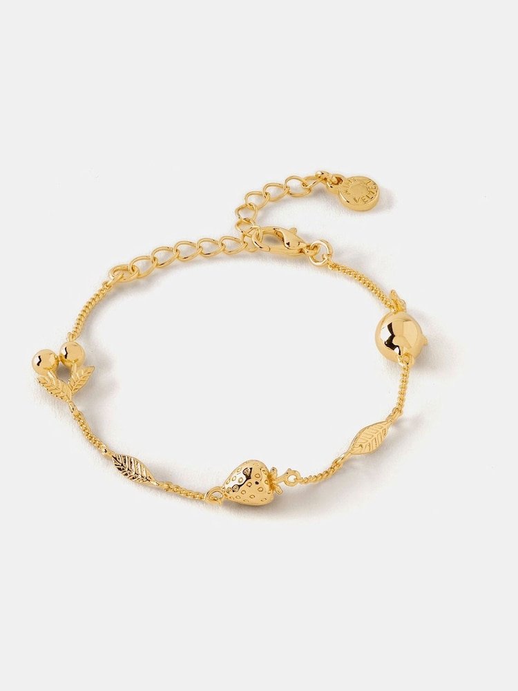 Mint Velvet Gold Tone Fruit Charm Bracelet - Image 1 of 5