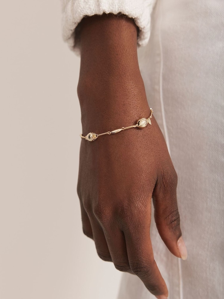 Mint Velvet Gold Tone Fruit Charm Bracelet - Image 5 of 5