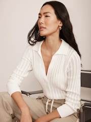 Mint Velvet Cotton Blend Polo Top - Imagen 3 de 13